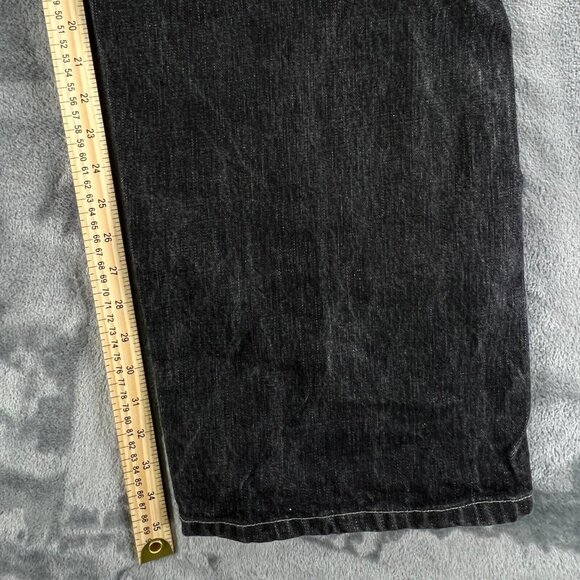 Akademiks Jeans Baggy Denim Men 40 x 35 Vintage Y2K Rap Hip Hop Black Gray Gold - Picture 8 of 16